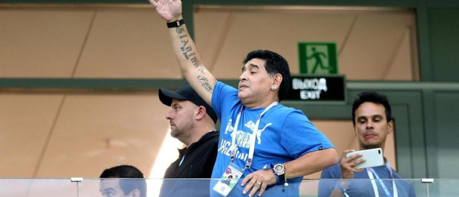 Diego Armando Maradona melihat langsung pertandingan kekalahan telak Argentina dengan skor 0-3 dari Kroasia(Net)