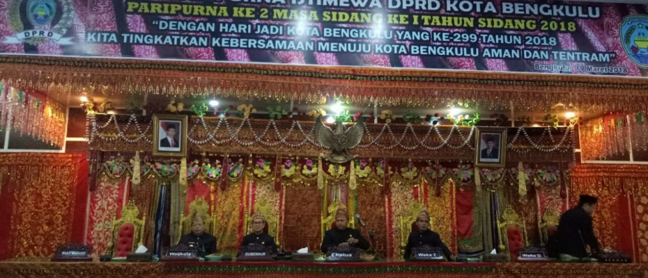 DPRD Gelar Paripurna Istimewah Hari Jadi Kota Bengkulu