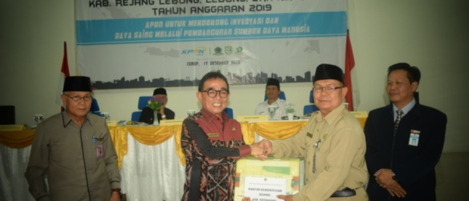 Kepala Kemenag Kabupaten Kepahiang Hadiri Acara Penyerahan DIPA APBN 2019