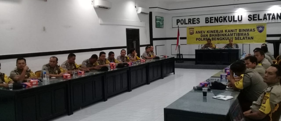 Kapolres Bengkulu Selatan Anev Kinerja Kanit Binmas dan Bhabinkamtibmas Polsek Jajaran