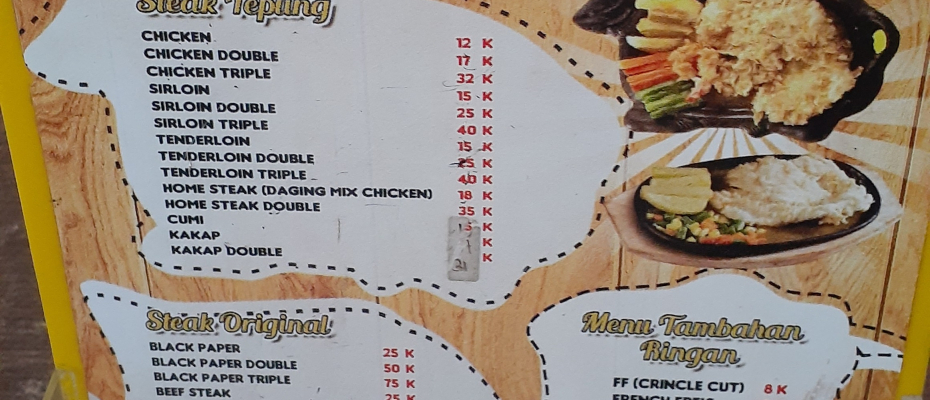 Menu D-Home Steak and Shake