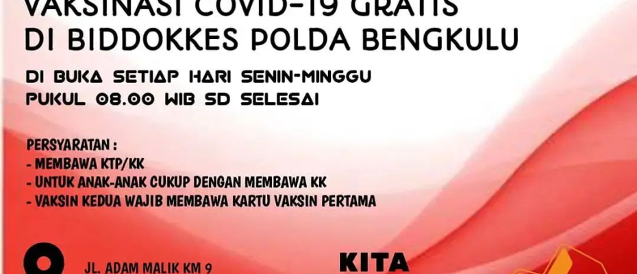 pengumuman vaksinasi di polda Bengkulu