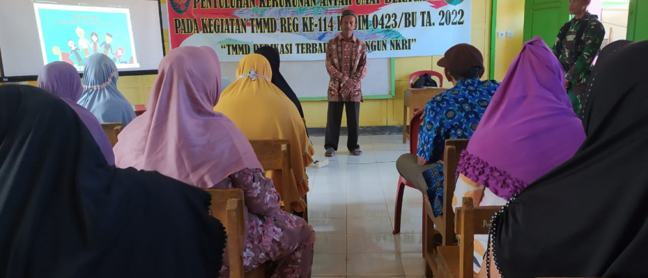 Satgas TMMD Beri Penyuluhan Tentang Kerukunan Hidup antar Umat Beragama