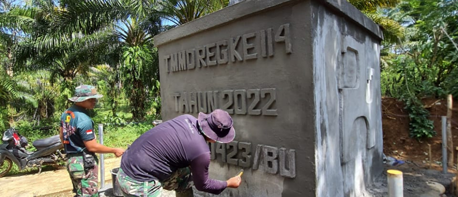 Pengerjaan Tugu TMMD Ke 114 Terus Berlanjut