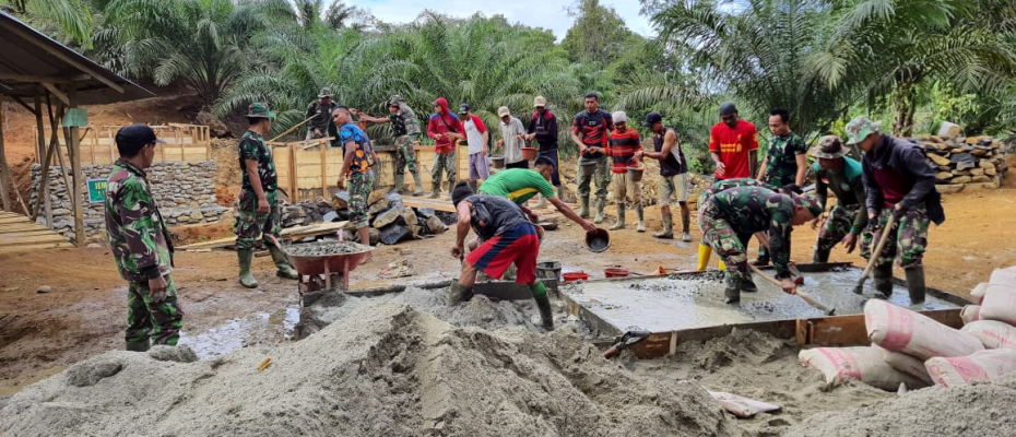 Progres Positif, Pengerjaan Jembatan TMMD Masuk Tahap Pengecoran