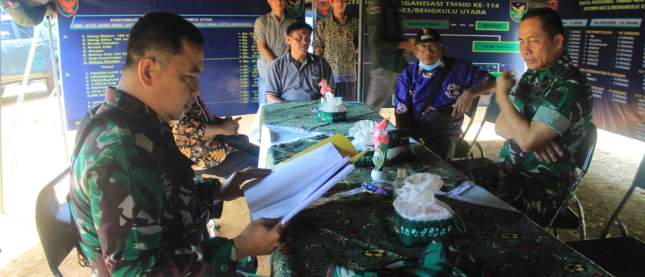Kasrem 041/Gamas Kunjungi Lokasi TMMD Kodim 0423/BU