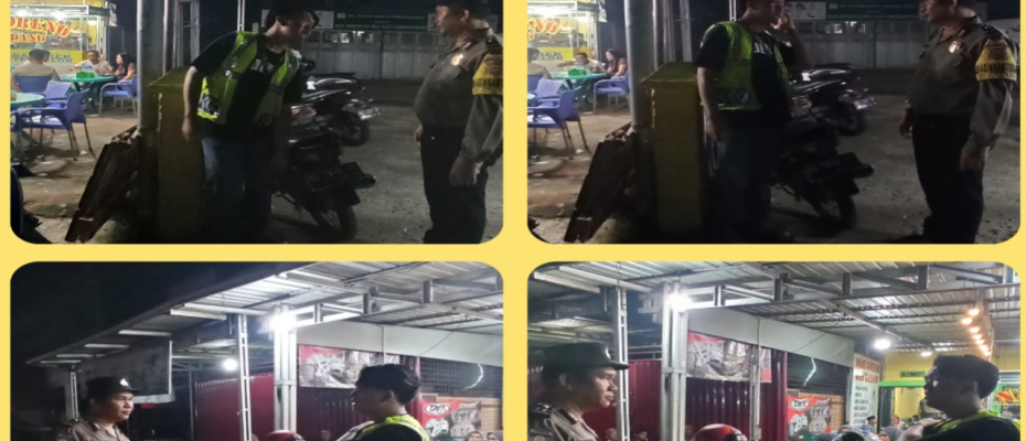 Patroli Malam, Personel Polsek Teluk Segara Sampaikan Imbaun Kamtibmas Kepada Petugas Parkir 