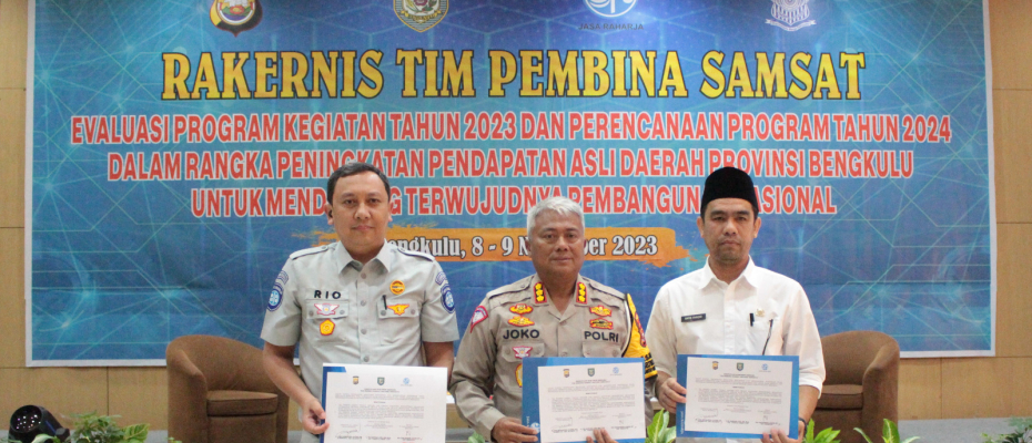 PT Jasa Raharja Cabang Bengkulu Evaluasi Kinerja Tahun 2023 Lewat Rakernis Tim Pembina Samsat