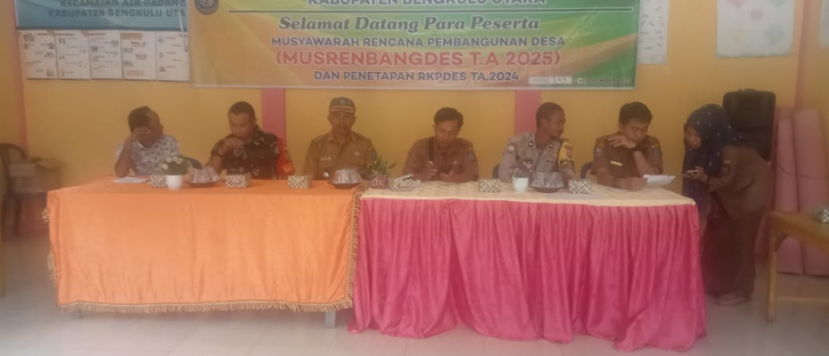 Bhabinkamtibmas Polsek Lais Hadiri Musrenbangdes 2025 Dan Penetapan RKPDES 2024 Tanjung Aur