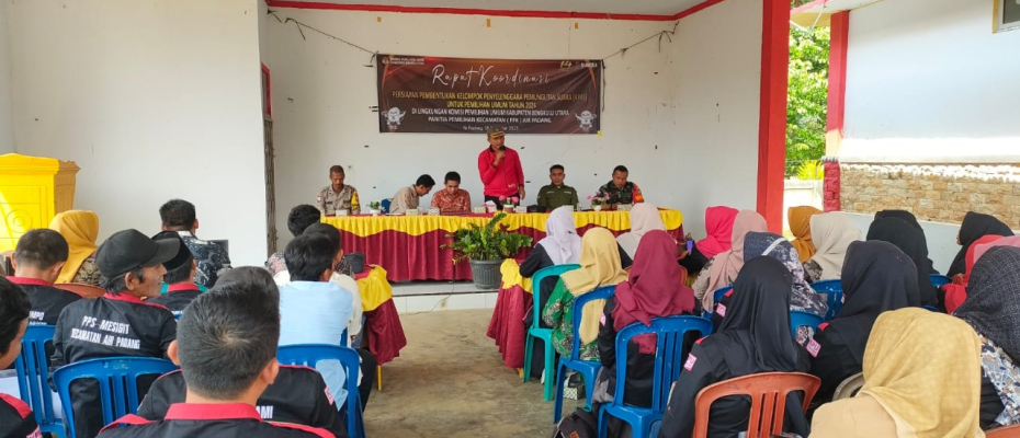 Polsek Lais Monitoring Rapat Koordinasi Persiapan Pembentukan KPPS Kecamatan Air Padang