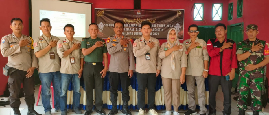 Kapolsek Lais Hadiri Rapat Koordinasi Penggunaan Anggaran Adhoc Akhir tahun 2023 dan Persiapan Distribusi Logistik Pemilu