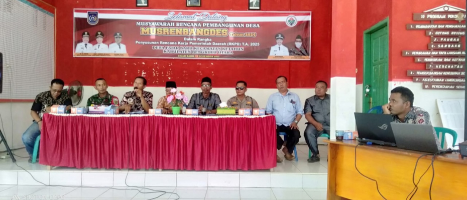 Waka Polsek Ketahun Hadiri Musyawarah Pembangunan Desa Fajar Baru K2
