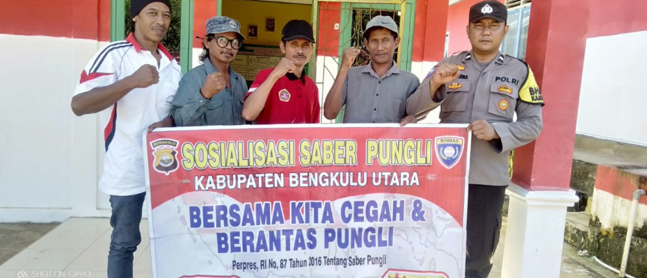 Bhabinkamtibmas Polsek Ketahun Sosialisasi Saber Pungli di Desa Melati Harjo 