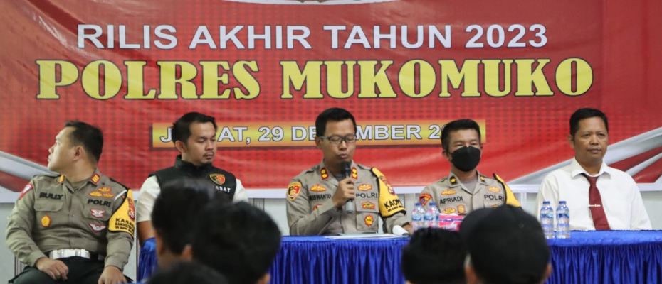 Pres Release Akhir Tahun 2023, Kasus Laka Lantas di Mukomuko Meningkat 101 Kasus
