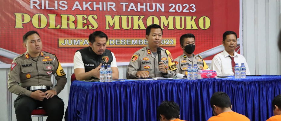 Penutup Release Akhir Tahun 2023, Sat Reskrim Polres Mukomuko Ungkap Kasus Penipuan 