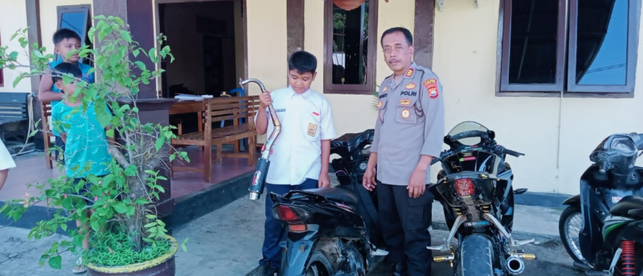 Polsek Lais Laksanakan Razia Kendaraan yang menggunakan Kenalpot Brong