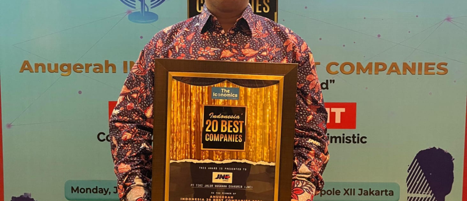 JNE Raih Kategori Courier Service dalam Penghargaan Indonesia 20 Best Companies