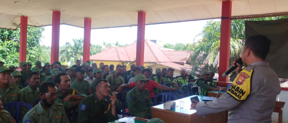 Polsek Giri Mulya Melaksanakan Sosialisasi Kepada Linmas dalam Rangka Kesiapsiagaan Dalam Pemilu 2024