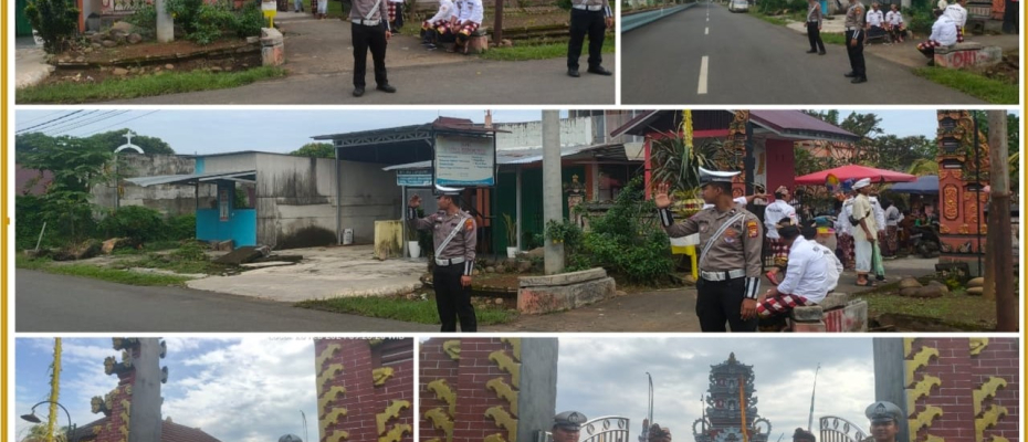 Jaga kelancaran Ibadah Hari Raya Galungan di Pura Yatra Arga Makmur, Personel Satlantas BU Amankan Arus Lalu Lintas