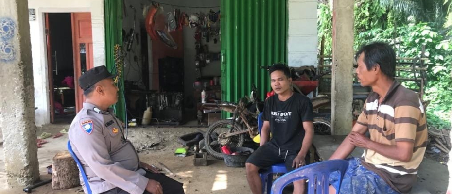 Personel Polsek Semidang Alas Patroli Sampaikan Imbauan Waspada Bencana Alam 