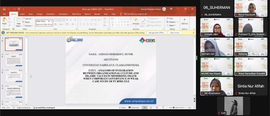 Mahasiswa Unusia Paparkan Akuntansi Budaya di The 1st ICBENS 2024