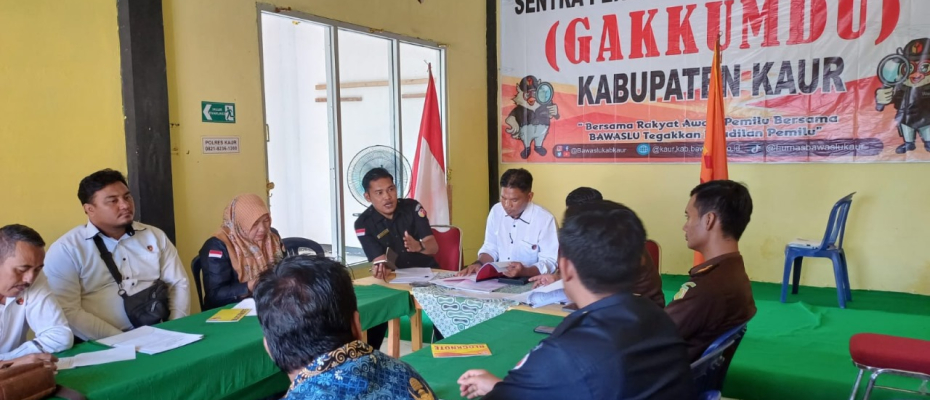  Adannya Temuan Kecurangan Pada Pemilu 2024, Sat Reskrim Polres Kaur Bersama Sentra Gakkumdu Laksanakan Pembahasan 
