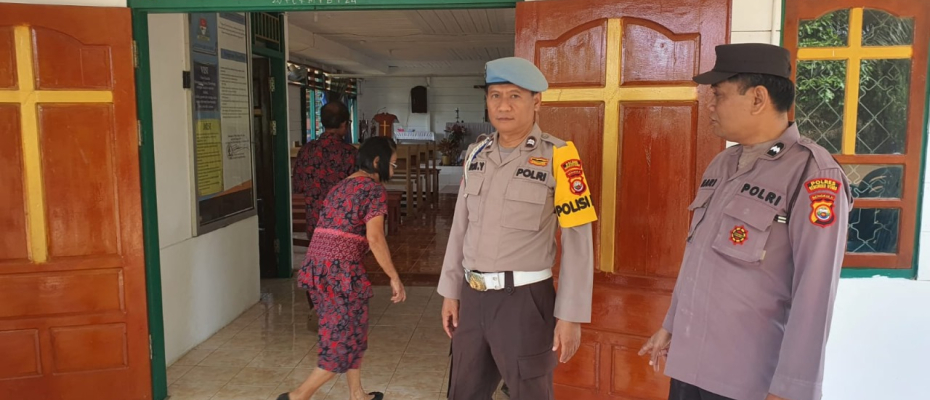 Polsek Giri Mulya Pastikan Keamanan Kegiatan Minggu Paskah di Gereja Santa Maria Desa Wonoharjo