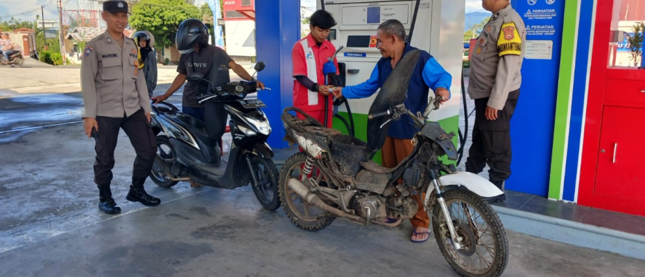 Polsek Curup Monitoring SPBU di Desa Air Meles Atas