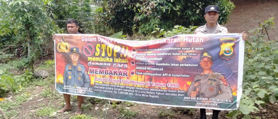 Polsek Kaur Utara Sosialisasikan Laranagan Pembakaran Hutan Sembaranagn kepada Warga 