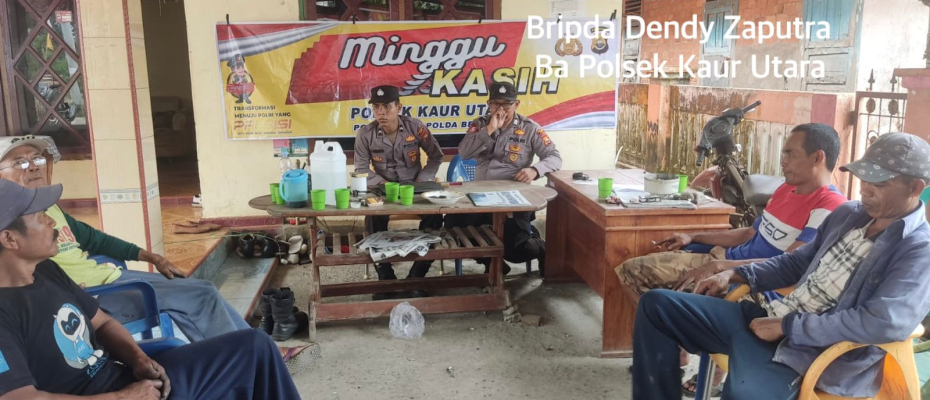 Giat Minggu Kasih, Polsek Kaur Utara Dengarkan Keluhan Warga di Desa Bandu Agung 