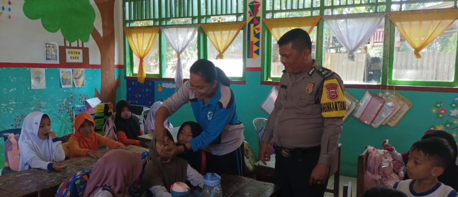 Polsek Giri Mulya Lakukan Koordinasi dan Pengawasan Pelaksanaan Pekan Imunisasi Nasional Polio 