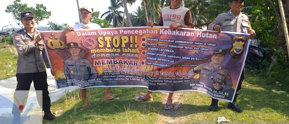Polsek Kaur Tengah, Sosialisasi Karhutlah di Desa Tanjung Pandan