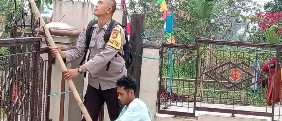Persiapan HUT RI ke-79, Polsek Sindang Kelingi Sambangi Warga