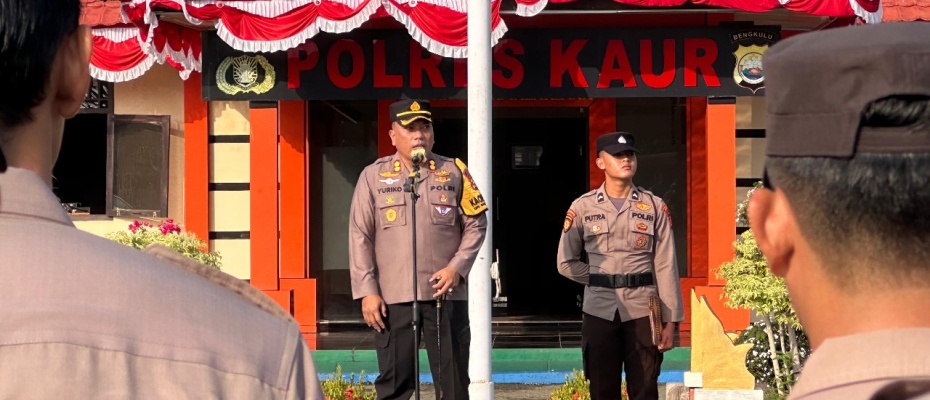 Kapolres Kaur Pimpin Apel Pagi Jam Pimpinan