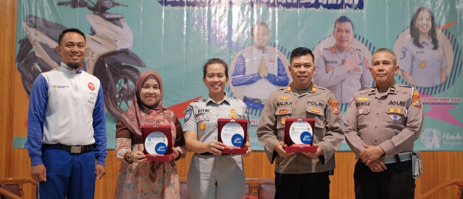Kolaborasi Jasa Raharja Bersama Astra Honda Motor Bengkulu pada Kegiatan Sosialisasi Safety Riding