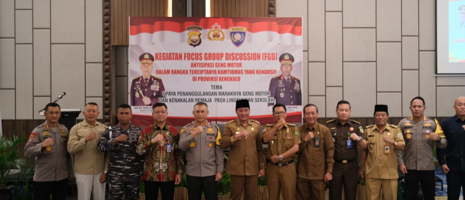 Kapolda Bengkulu Buka FGD Antisipasi Geng Motor untuk Ciptakan Kamtibmas yang Kondusif