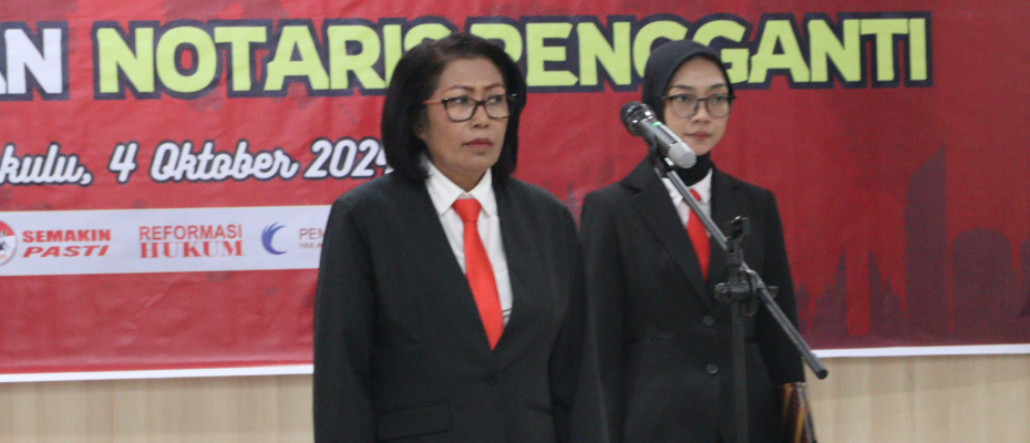 Kemenkumham Bengkulu Lantik Tiga Notaris, Ini Pesan Kadivyankum Kemenkumham Bengkulu Ernie