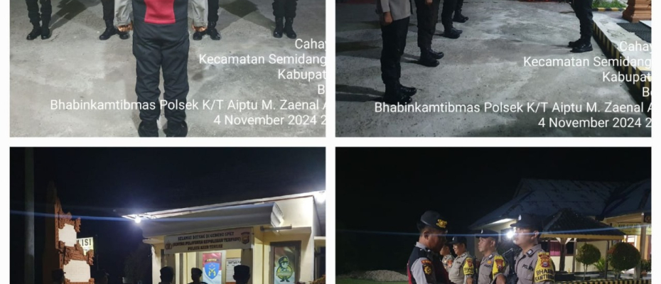 Cek Kesipan Personel, Piket Yanmas Regu I Polsek Kaur Tengah Laksanakan Apel Malam