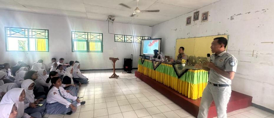 Jasa Raharja dan Satlantas Polres Gelar Sosialisasi Tata Tertib Belalu Lintas di SMAN 1 Bengkulu Utara