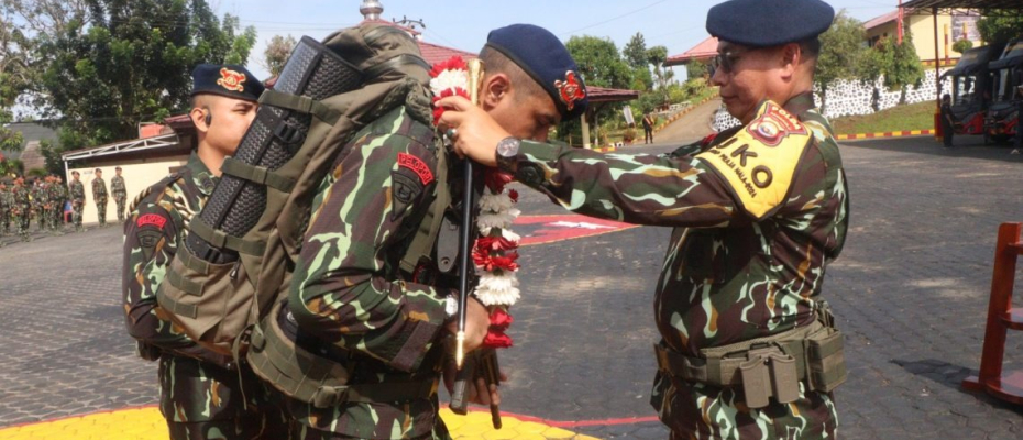 Upacara Penerimaan Satgas Operasi Amole I 2024, Kapolda Bengkulu Berikan Apresiasi Personil Brimob