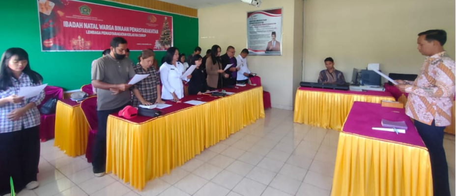 Ibadah Natal di Ikuti Pegawai dan Warga Binaan Nasrani Dengan Khidmat
