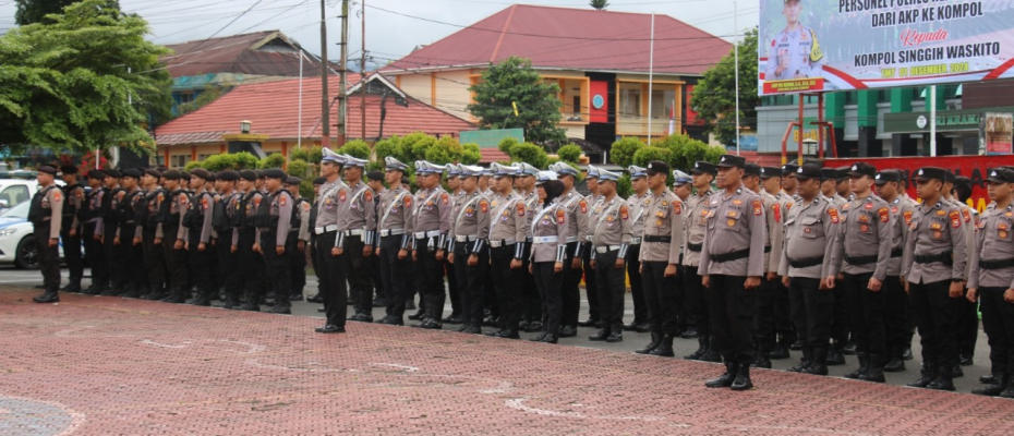 Polres Rejang Lebong Gelar Upacara Korp Raport Kenaikan Pangkat Pengabdian