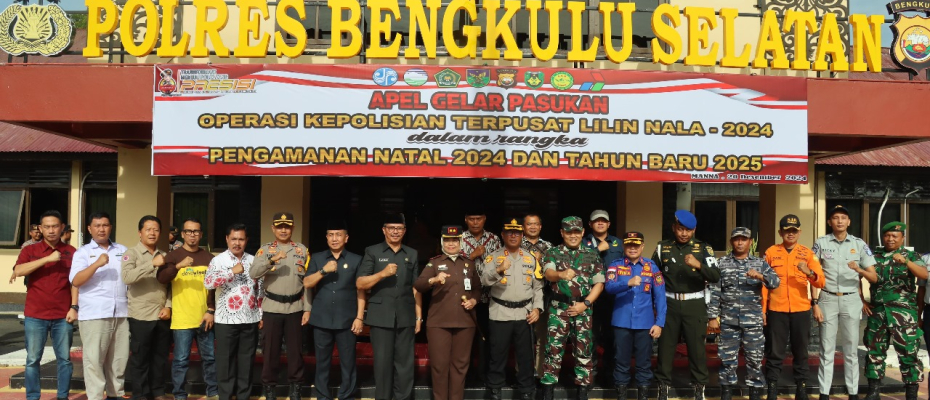 Polres Bengkulu Selatan Gelar Apel Pasukan Operasi Lilin Nala-2024 untuk Amankan Natal dan Tahun Baru