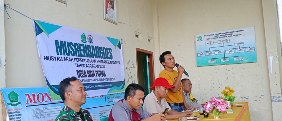 Bhabinkamtibmas Polsek Lebong Utara Hadiri Musrenbangdes di Desa Bioa Putiak