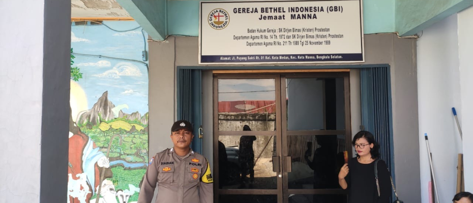 Polsek Kota Manna Jamin Kenyamanan Beribadah di Enam Gereja Wilayah Kota Manna