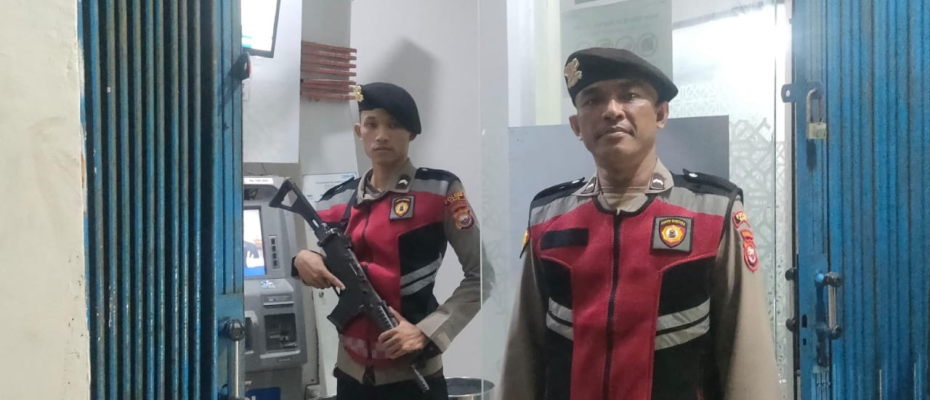 Patroli Objek Vital,  Sat Samapta Polres Kaur Pantau Situasi ATM dan Bank di Bintuhan