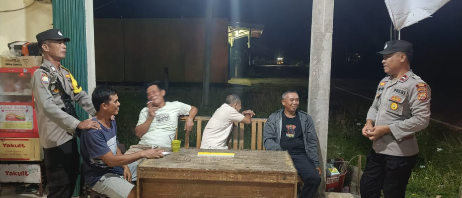 Polsek Kaur Tengah Gelar Patroli Dialogis Antisipasi Kejahatan dan Pengamanan Obyek Vital