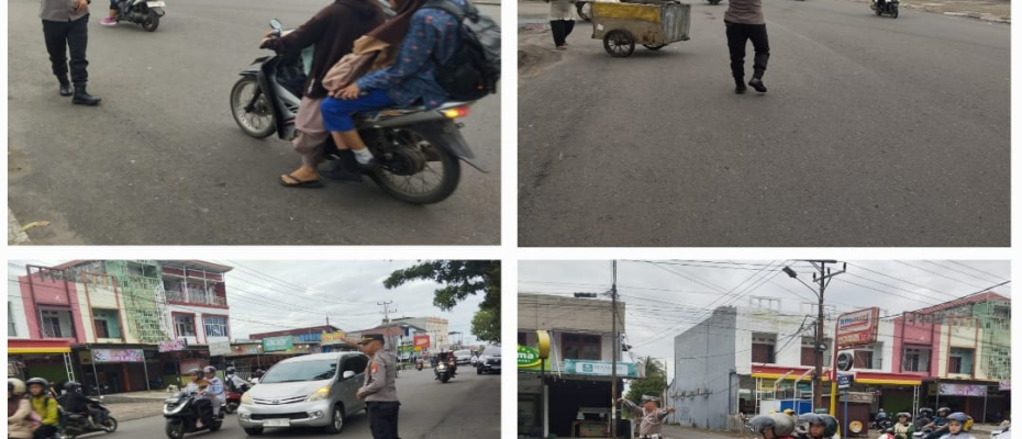 Polsek Gading Cempaka Amankan Arus Lalu Lintas Pagi di Simpang Jl. KS Tubun, Kota Bengkulu