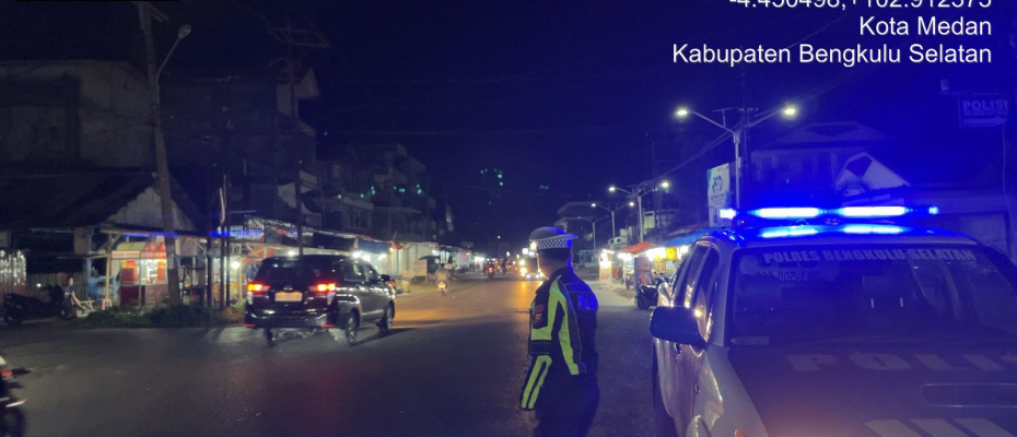 Satlantas Polres Bengkulu Selatan Gelar Blue Light Patrol, Antisipasi Gangguan Kamtibmas dan Kamseltibcar Lantas
