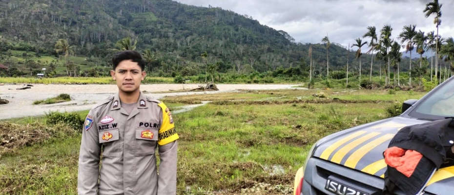 Polsek Rimbo Pengadang Cek Luapan Air Ketahun